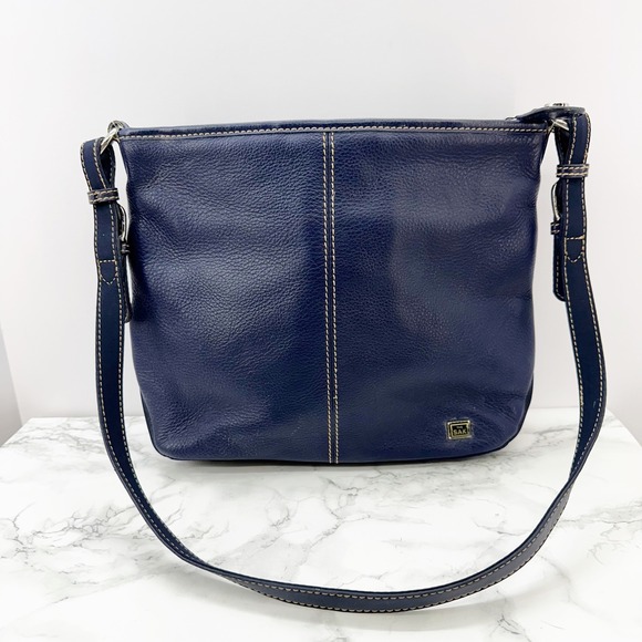The Sak Blue Pebbled Leather Shoulder Bag - Picture 1 of 7